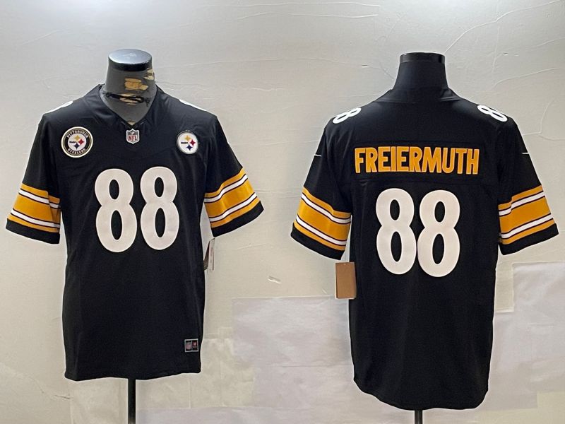 Men Pittsburgh Steelers #88 Freiermuth Black 2024 Nike Limited NFL Jersey style 5